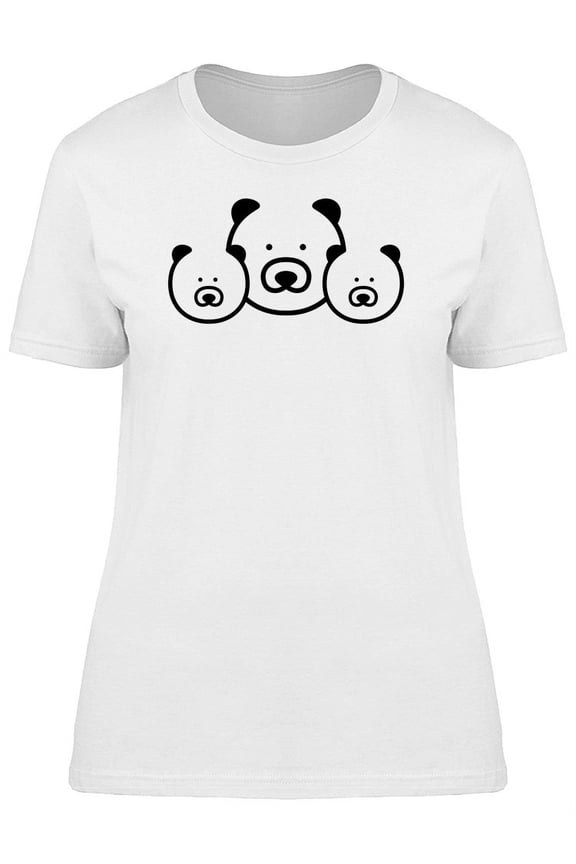 Three Bear Faces T-Shirt Women -Image by Shutterstock, Female Large