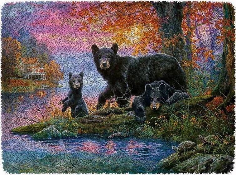 Three Bears Rug Three Bears | Rug Making Latch Hooking Kit 60x40cmPrinted Canvas ...