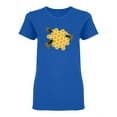 thumbnail image 1 of Three Bees On A Honeycomb Shaped T-Shirt Women -Image by Shutterstock, Female Large, 1 of 2
