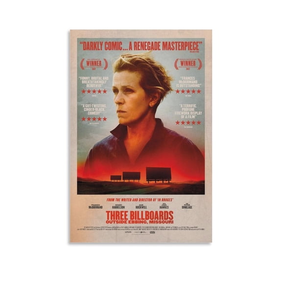 Three Billboards Outside Ebbing Missouri Classic Movie Poster Gifts Canvas Painting Poster Wall Art Decorative Picture Prints Modern Decor 12x18inch(30x45cm)