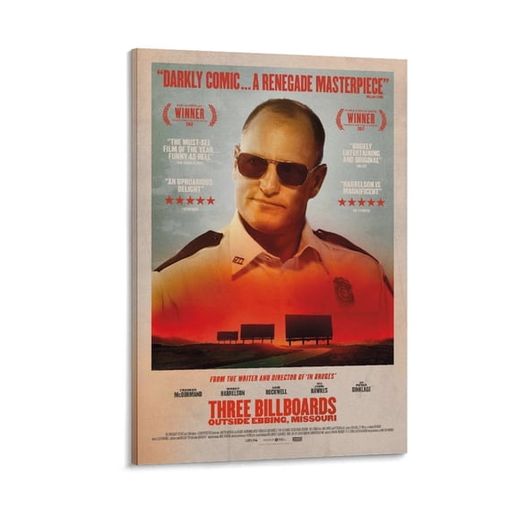 Three Billboards Outside Ebbing Missouri Classic Movie Poster Picture Print Canvas Poster Wall Paint Art Posters Decor Modern Home Artworks Gift 12x18inch(30x45cm)