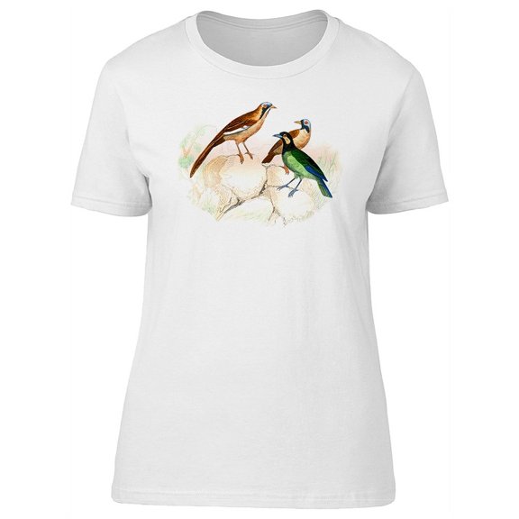 Three Birds On Rocks T-Shirt Women -Image by Shutterstock, Female Small
