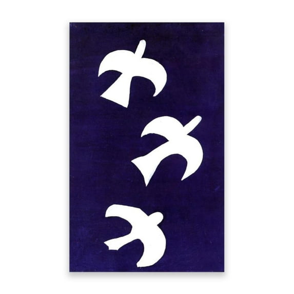 Three Birds by Georges Braque- Tableaux sur toile Célèbres Reproductions- Impression sur toile- Tableau Abstrait Poster- Décoration murale pour salon