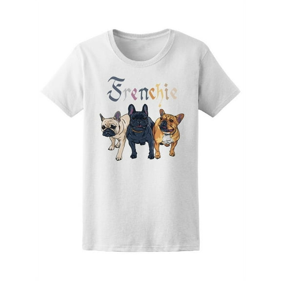 Three Black French Bulldogs Tee Women's -Image by Shutterstock