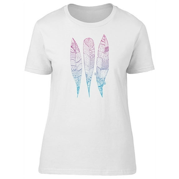 Three Boho Feathers Gradient Tee Women's -Image by Shutterstock