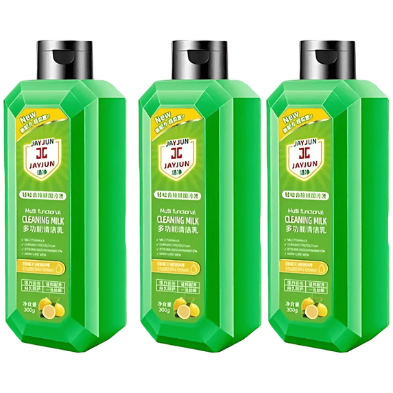 Three Bottles Multi Purpose Cleaning Milk 300 ML For Kitchen Heavy Oil Stain Remover Stove Range Hood Bathroom Scale Cleaner