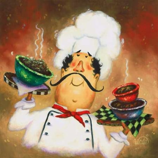 Three Bowl Chef Canvas Art - Vicki Wade (24 x 24)