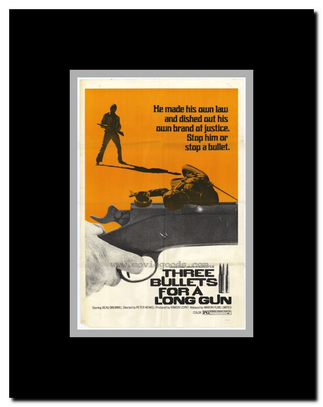 Three Bullets for a Long Gun Framed Movie Poster