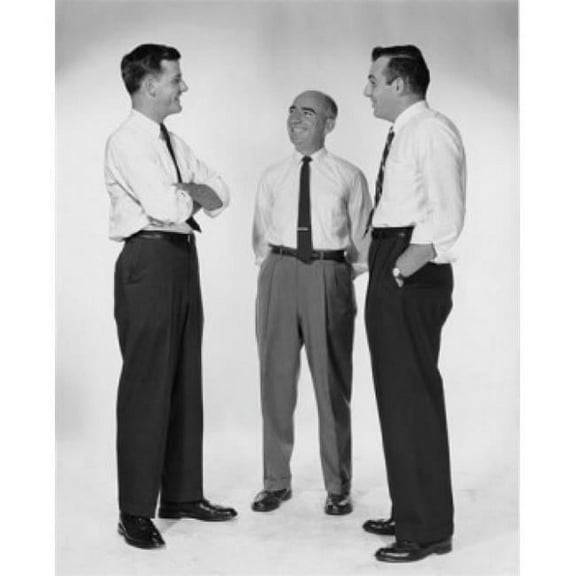 Three Businessmen Talking Poster Print - 18 x 24 in.
