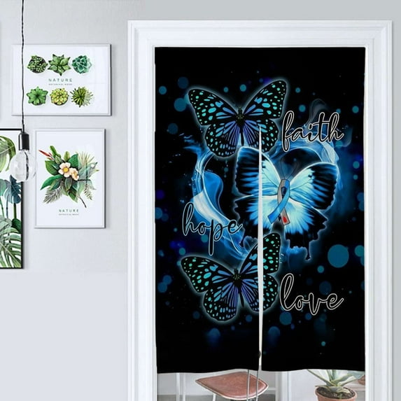 Three Butterfly Faith, Hope & Love Door Curtain Nordic Living Room DoorCurtain Porch Partition Curtain Kitchen Rative Half Curtain