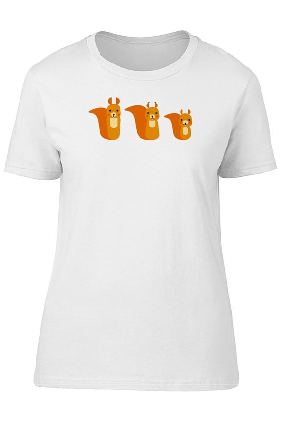 Three Cartoon Squirrels T-Shirt Women -Image by Shutterstock, Female Large