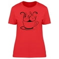 thumbnail image 1 of Three Cat Caricatures In Cup T-Shirt Women -Image by Shutterstock, Female x-Large, 1 of 2