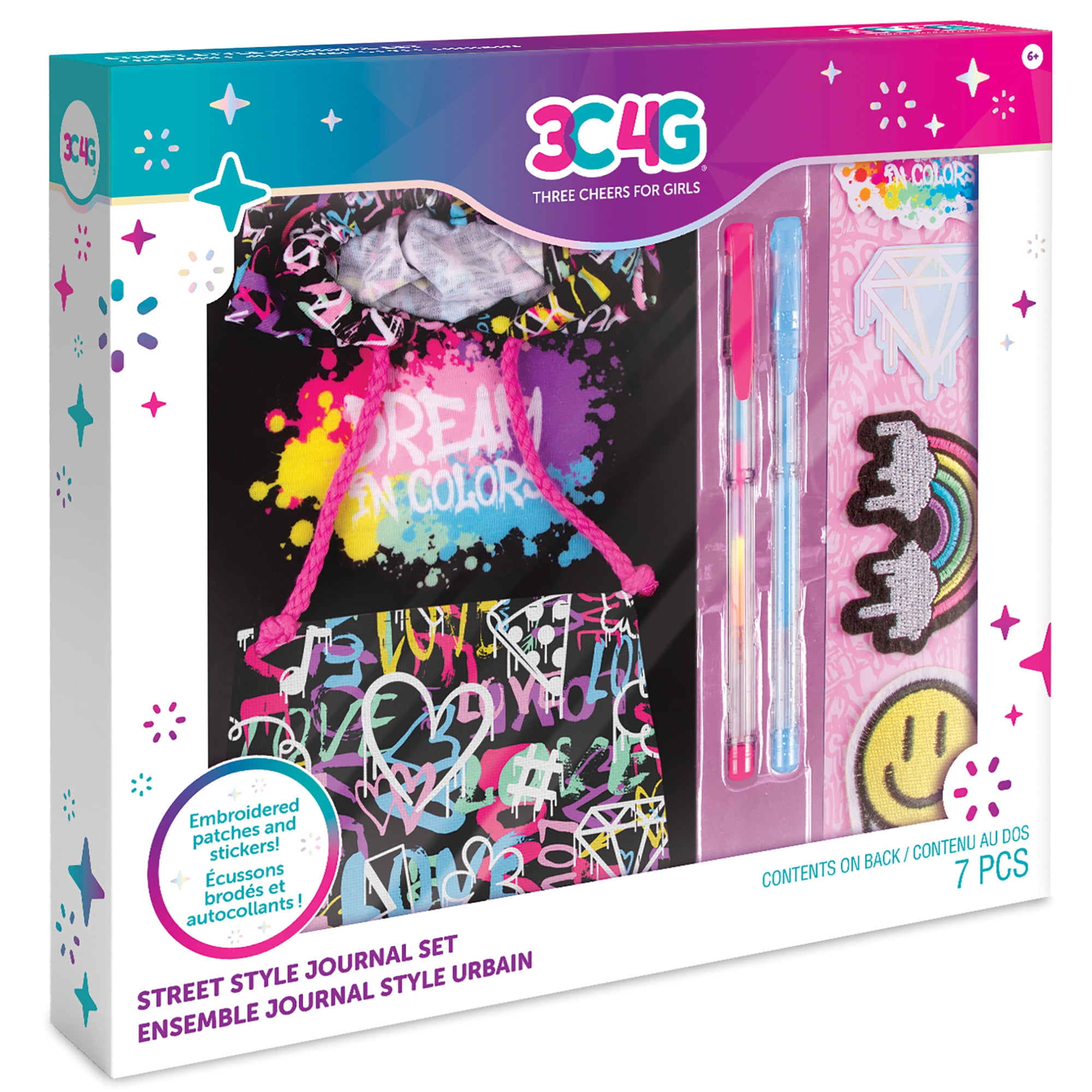 Three Cheers For Girls: Street Style Journal Set - 7 Piece Set, 160 Page Lined Journal, Hoodie Style Cover, Includes 2 Patches, 2 Stickers, 2 Gel Pens, Tweens & Girls 6+