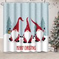 thumbnail image 1 of Three Christmas Dwarf Elves in Snow Shower Curtain, Waterproof Fabric Bathroom Shower Curtain Set with 12 Hooks 72"X72", 1 of 5