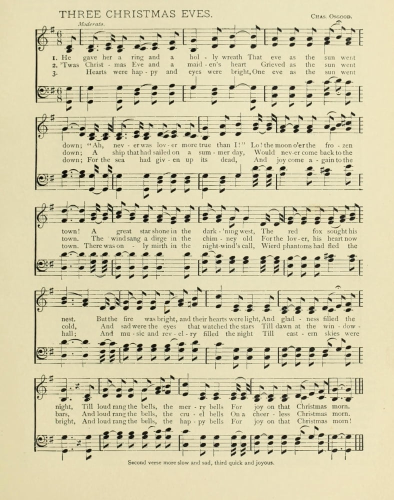 Three Christmas Eves Christmas in Song 1891 Canvas Art - (24 x 36)