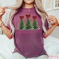 thumbnail image 1 of Three Christmas Trees with Red Bows Graphic Print T-Shirt | Festive Holiday Design, 1 of 6