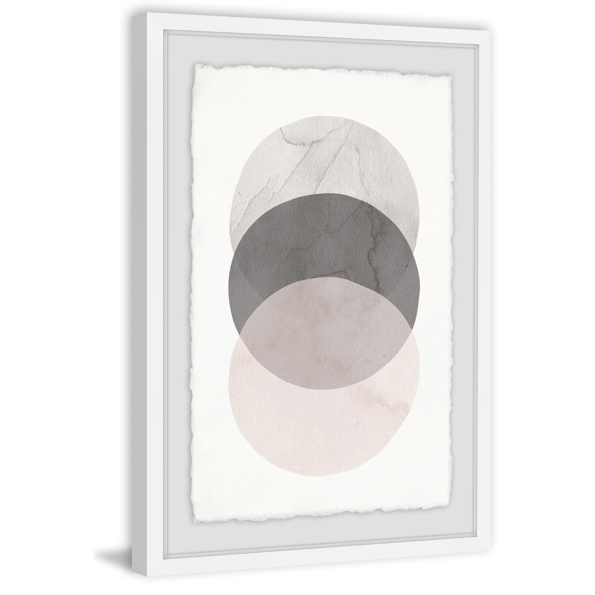 Neutral Geometric Circles Abstract Canvas Print, 24" x 16"