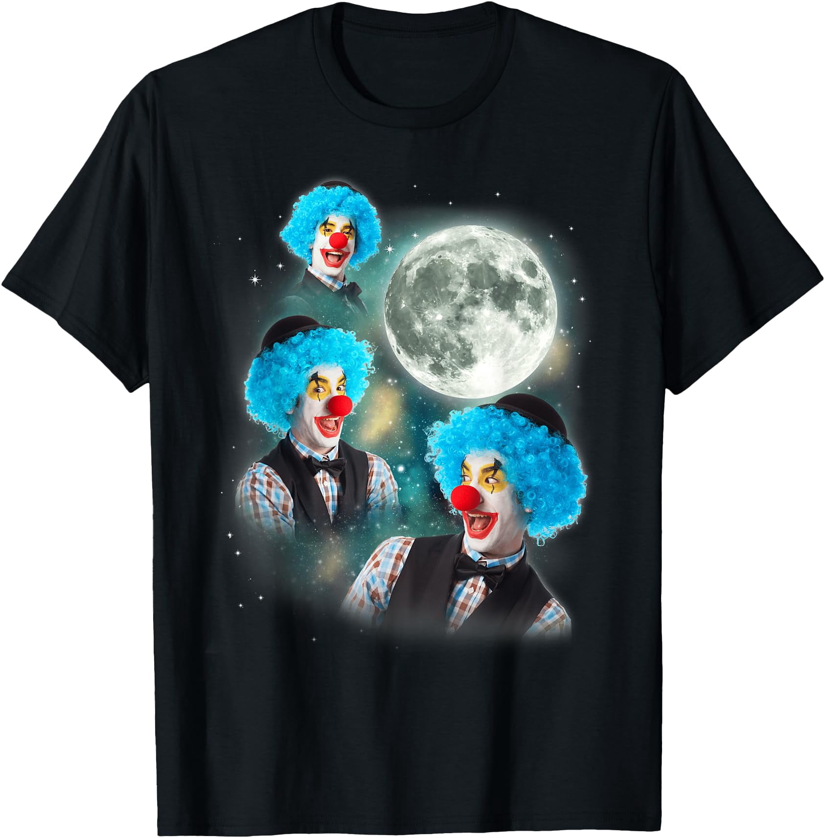 Three Clown Moon | 3 Circus Clowns Ugly Cursed Meme T-Shirt - Walmart.com