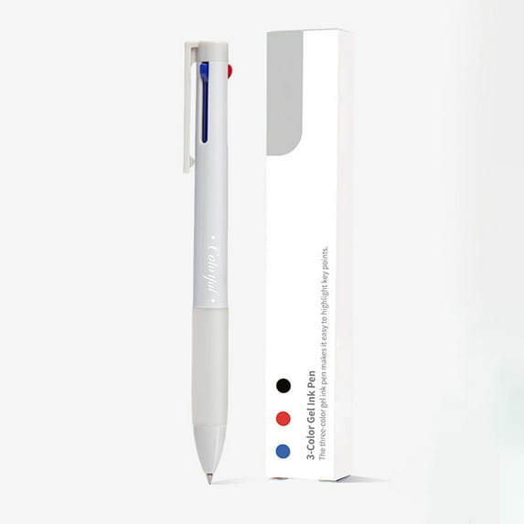 Three-Color Gel Pen | Multi-Functional Modular Click Pen | 0.5mm Fine Point | Smooth Fast-Drying Ink | Ergonomic Chinese-Style Design | Note-Taking, Drawing, Sign Writing | 1 Piece | Gray Green