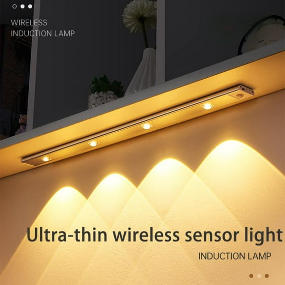 Three Color LED Night Light Motion Sensor Lamp USB Charging Thin LED Lighting for Kitchen Bedroom Wardrobe Cupboard