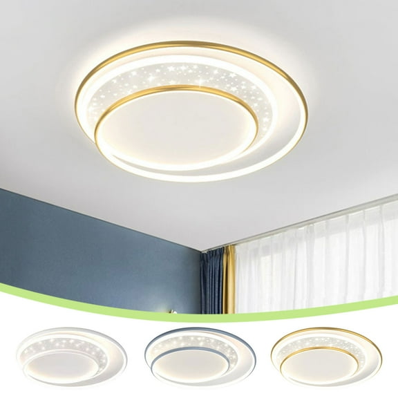 Three Color Lighting 19.69 In Bedroom Ceiling Light Round Lamp Modern Simples Scandinavian Cozy Room Creativess Light Fixtures