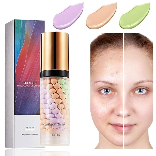 Three Color Rainbow Isolation 40g Brightens Skin Tone Moisturizes Refreshing And Natural