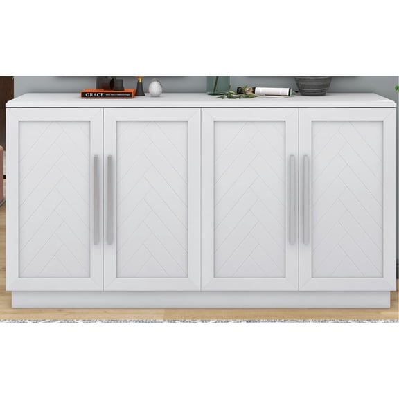 Three - Color Sideboard with Silver Handles / Add Light Luxury to Your Home