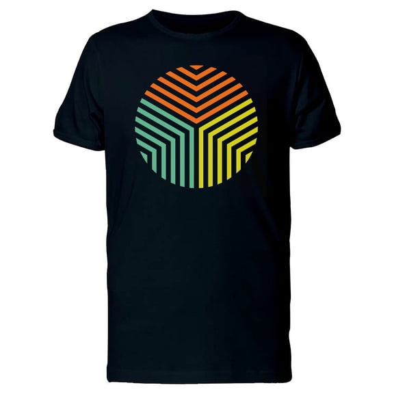 Three Color Striped Circle Icon T-Shirt Men -Image by Shutterstock, Male Small