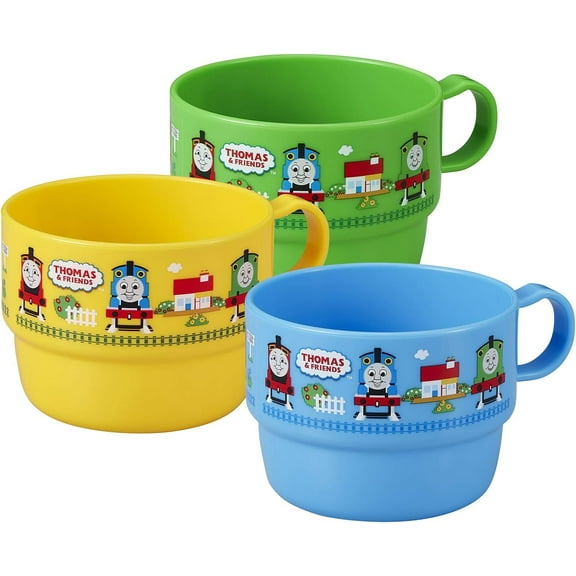 Three Compact Thomas the Tank Engine and Friends Cups in Different Colors from Japan