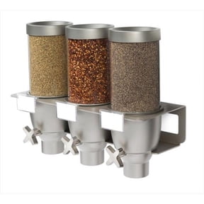 Three Container Spice and Powder Wall Mount Dispenser - 0.65 Gallon Each