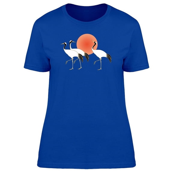 Three Cranes At Sunrise T-Shirt Women -Image by Shutterstock, Female XX-Large