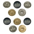 thumbnail image 1 of Three Crosses Set of 10 Metal 0.6" (15mm) Sewing Shank Round Buttons - Black Color, 1 of 5