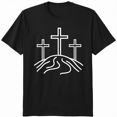 Three Crosses TShirt Faithful Christian Inspiration Symbol Tee