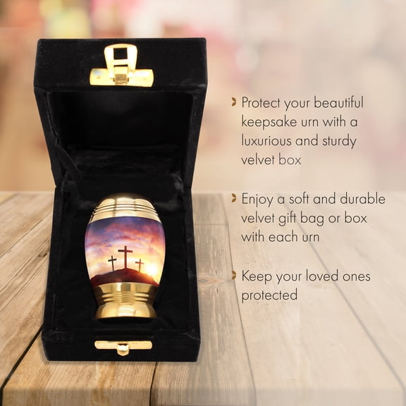 Three Crosses Urns for Cremation Ashes Large Urn XL or Small Keepsake Urns for Human Ashes & Urns for Human Ashes for Home or Burial Small Urns for Human Ashes