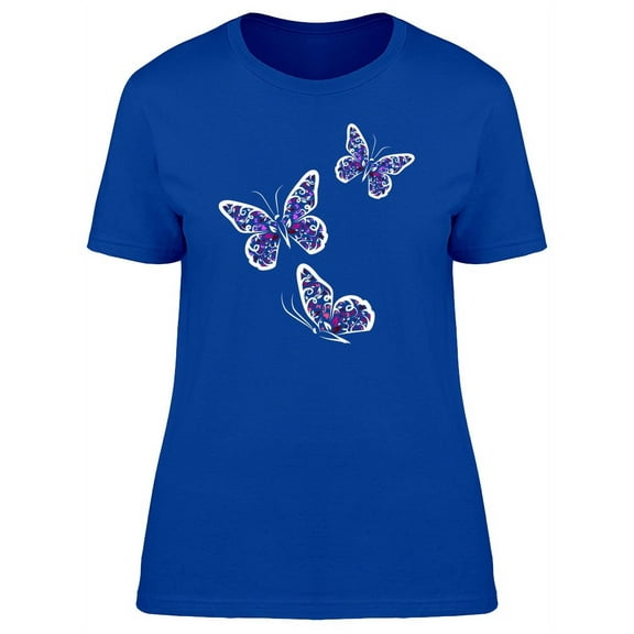 Three Cute Butterflies T-Shirt Women -Image by Shutterstock, Female Medium