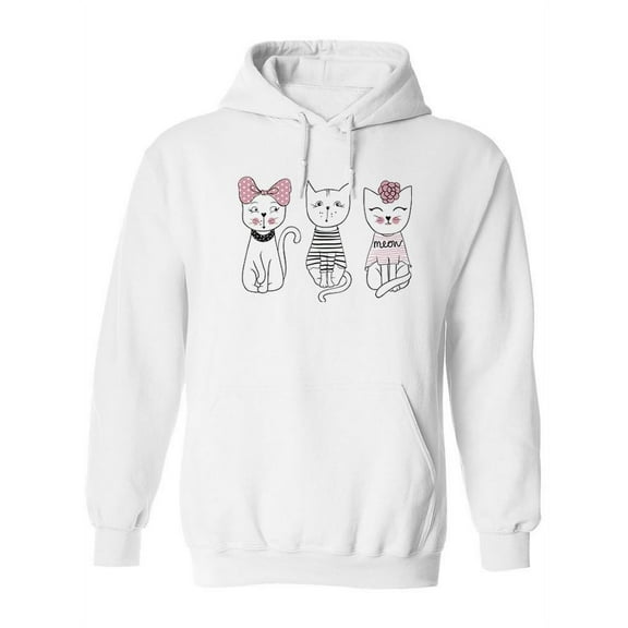 Three Cute Cats. Hoodie Women -Image by Shutterstock, Female Medium