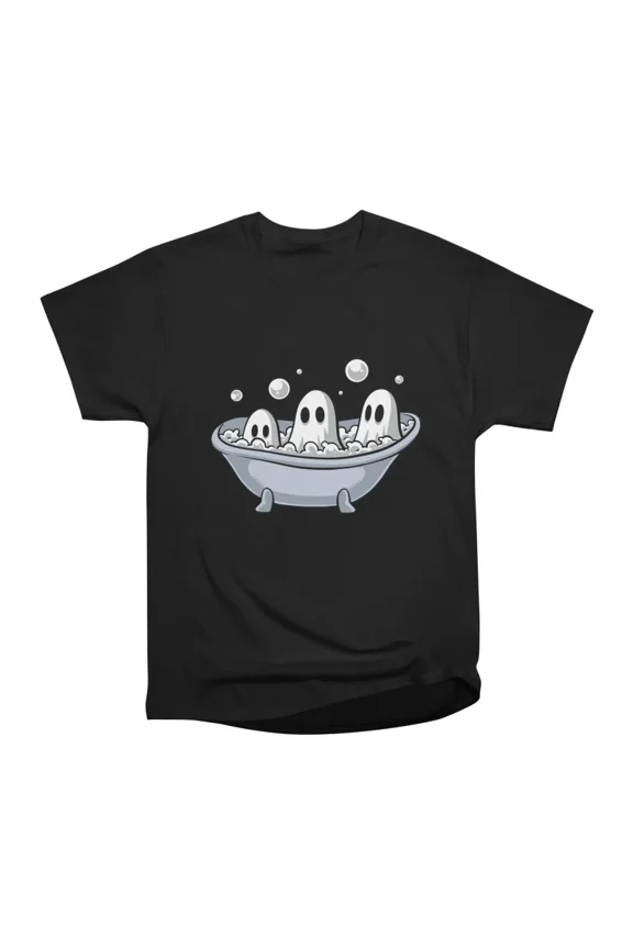 Three Cute Ghosts Taking a Spooky Bubble Bath T-Shirt Tee Gift For Him Merch For Her Appar