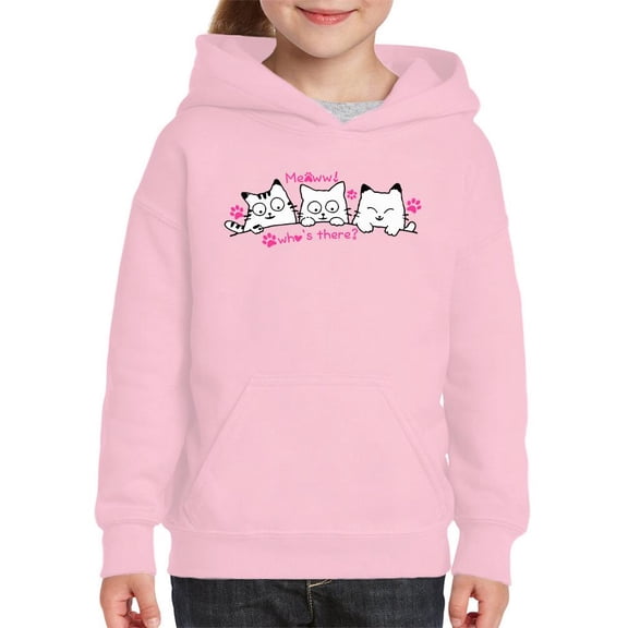 Three Cute Kittens Meowing Hoodie Juniors - Youth Hoodie, Medium