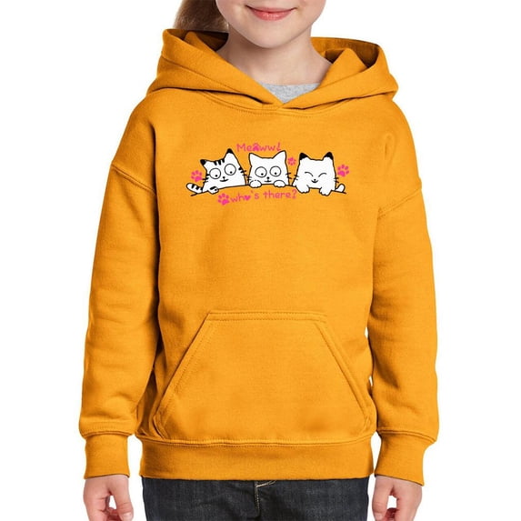 Three Cute Kittens Meowing Hoodie Juniors -Image by Shutterstock, Small