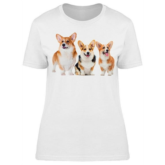 Three Cute Puppys T-Shirt Women -Image by Shutterstock Women T-Shirt, Female Medium