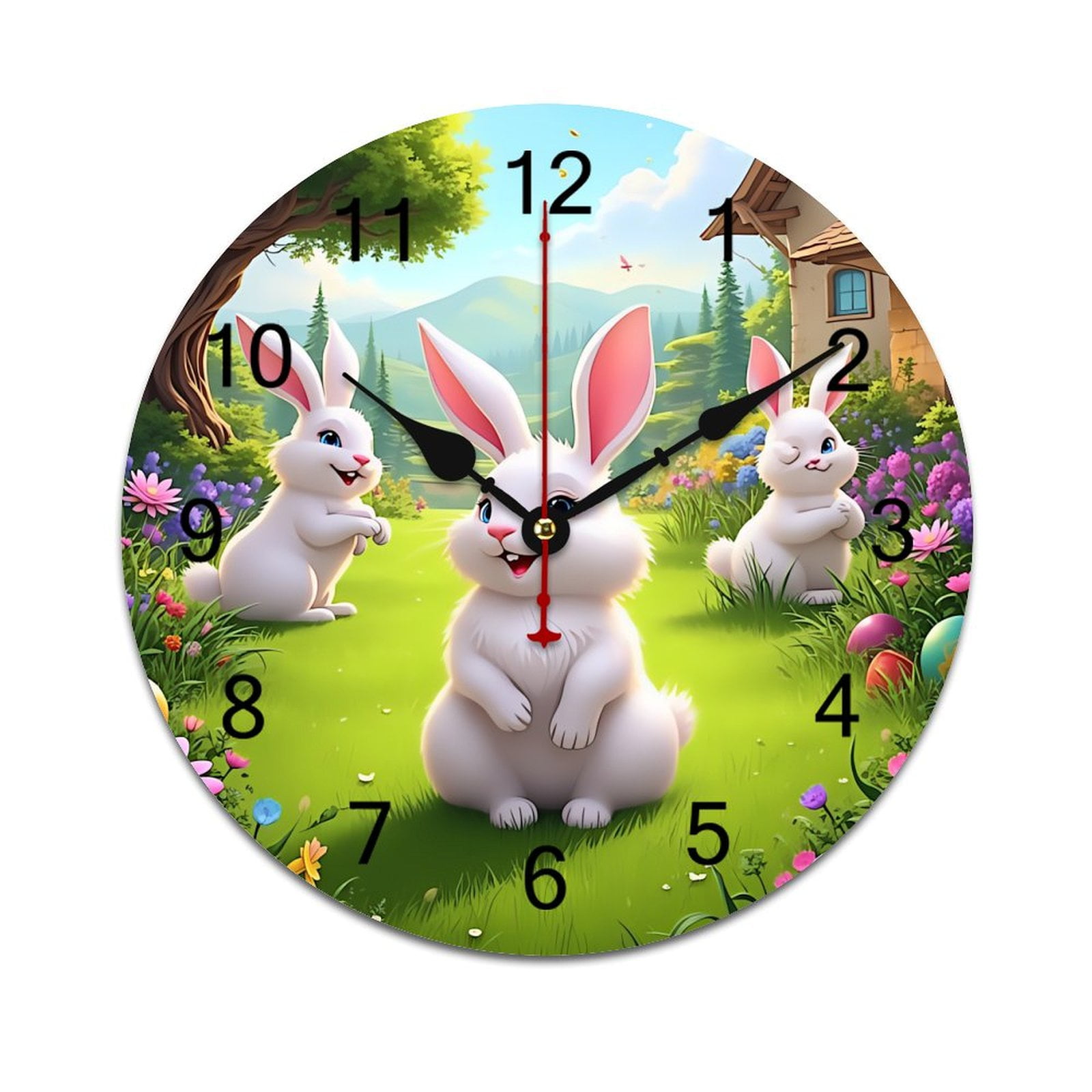 Three Cute White Rabbits with Blue Eyes Sitting in A Lush Green Meadow ...