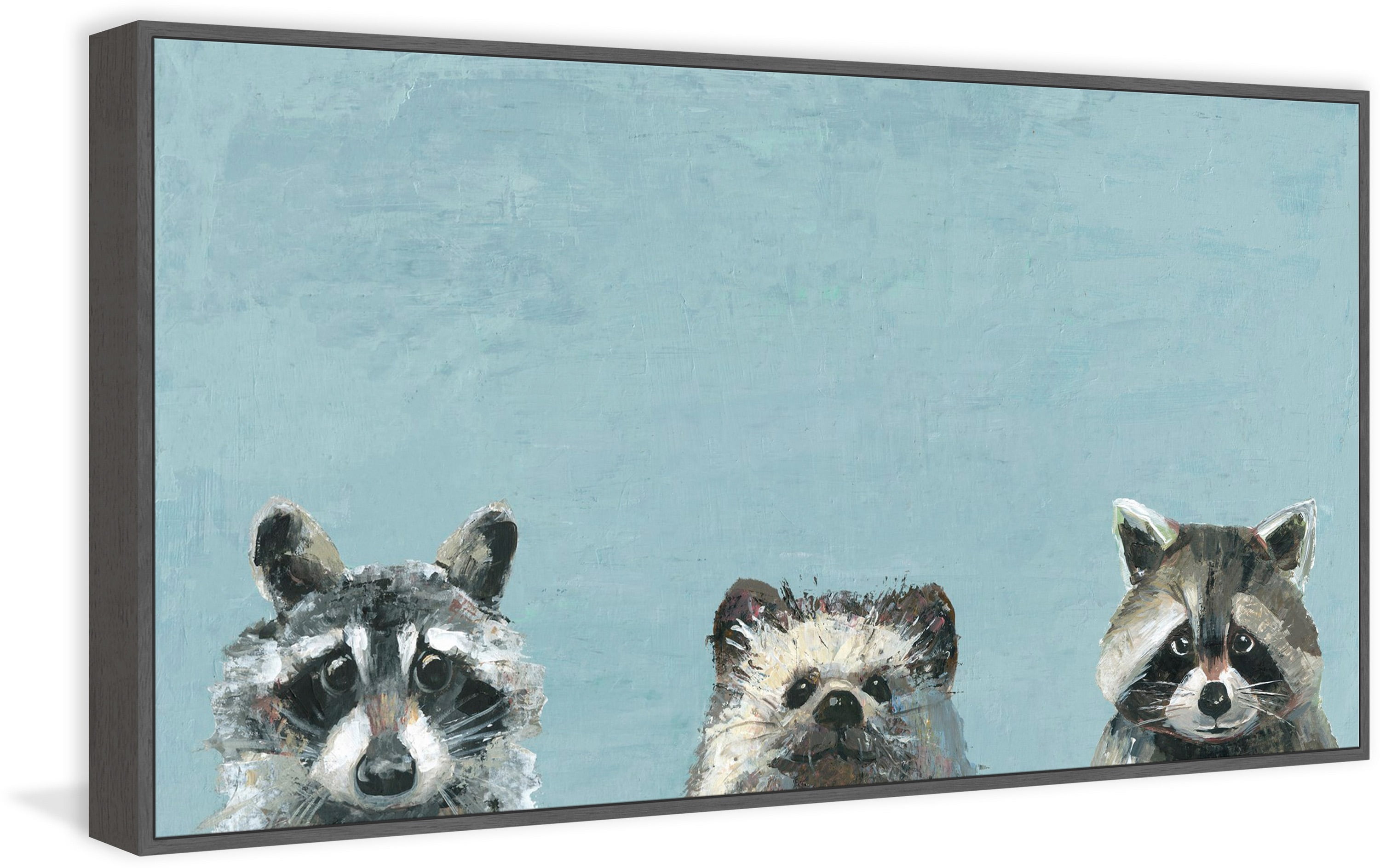 Three Cuties Floater Framed Painting Print on Canvas
