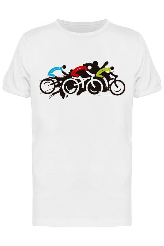 Three Cyclist Racers T-Shirt Men -Image by Shutterstock, Male Medium