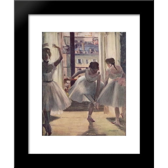 Three Dancers in an Exercise Hall 20x24 Framed Art Print by Edgar Degas