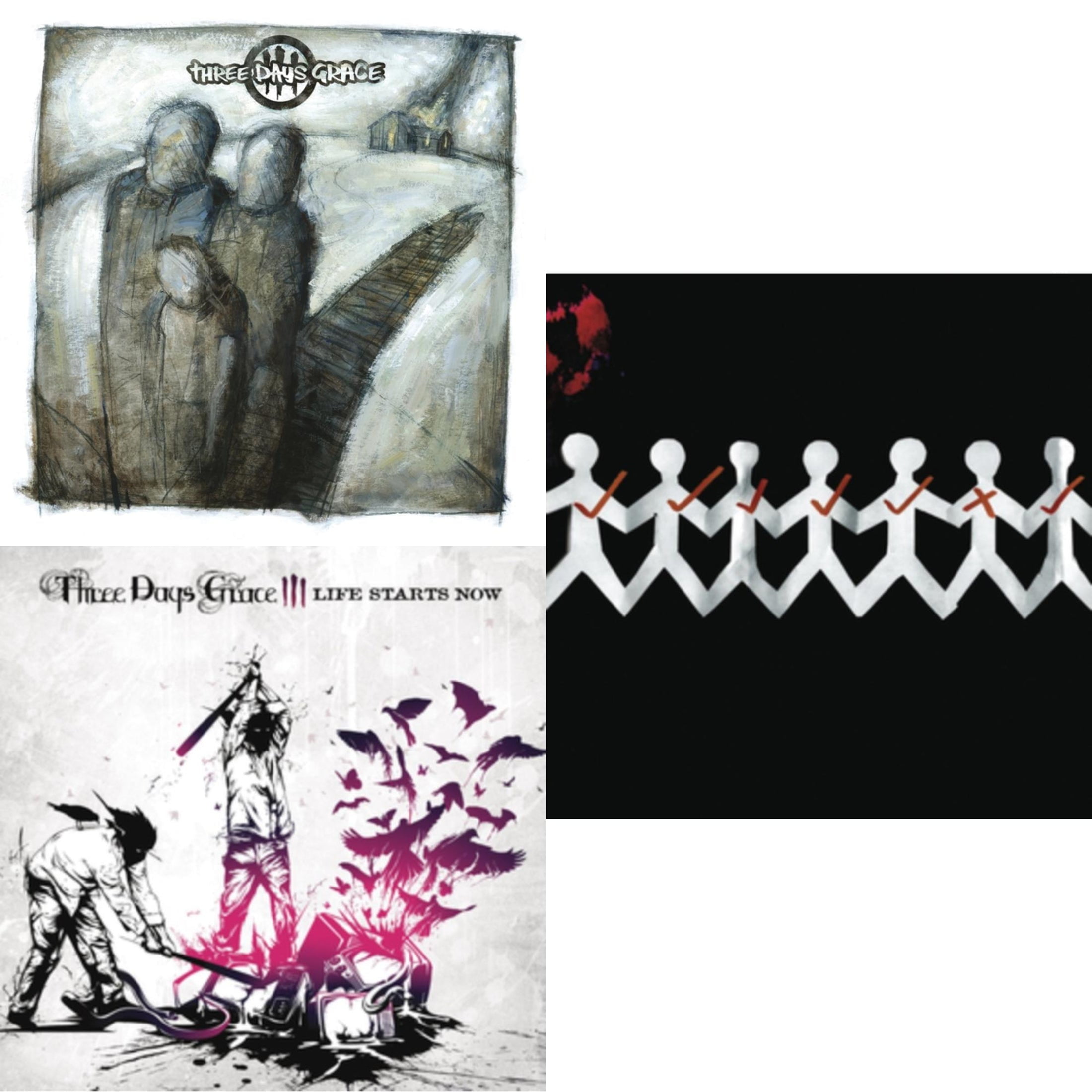 Three Days Grace (150G) & Life Starts Now (150G) & One-X (150G) [LP Vinyl Bundle]