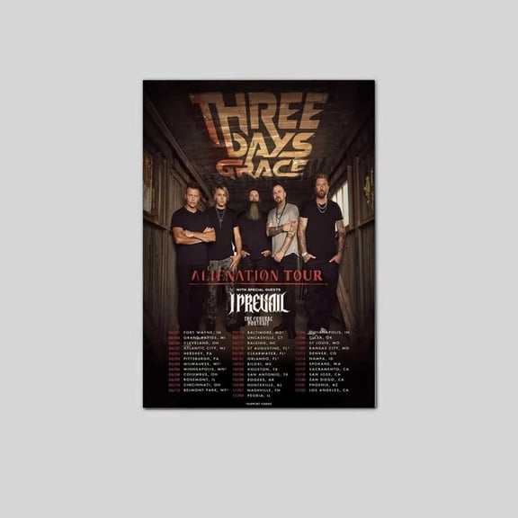 Three Days Grace Alienation Tour 2026 Rock Band Poster Size 24''x36'' The Golden Shop
