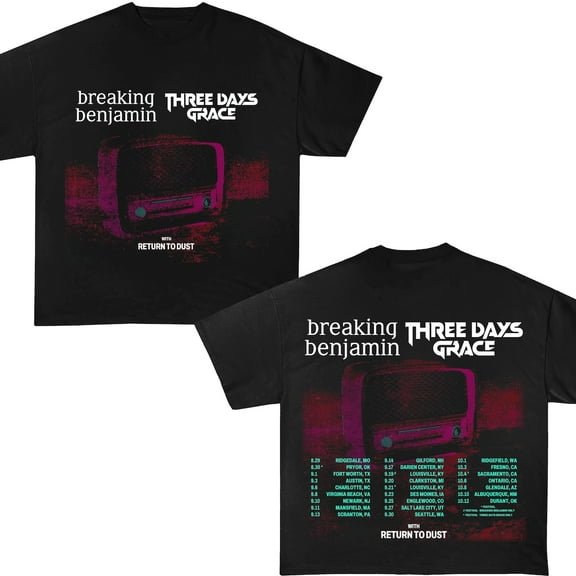 Three Days Grace Breaking Benjamin 90s Vintage T-Shirt, 2025 Tour Shirt