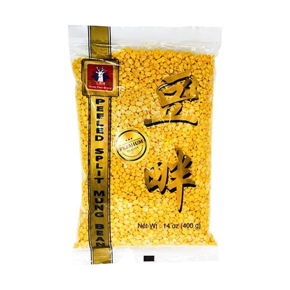 Three Deer Brand Mung Bean Peel (Skinned Split Mung Beans), Premium, 14 oz