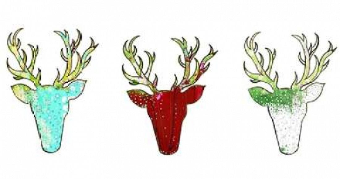 Three Deer Heads Canvas Art - Sarah Ogren (24 x 36)