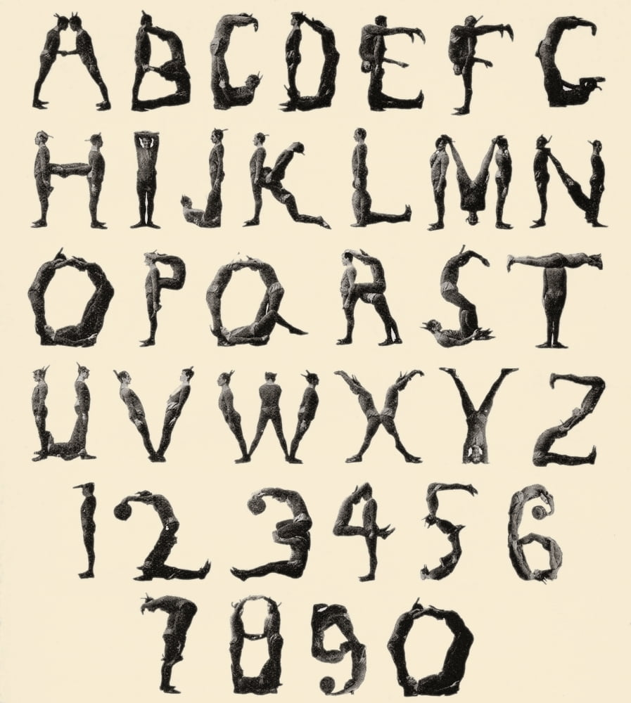 The Three Delevines Satanic Gambols Human Alphabet The Three Delevines were an 1897 Music Hall act From The Strand Magazine published 1897 Canvas Art - Ken Welsh Design Pics (26 x 28)